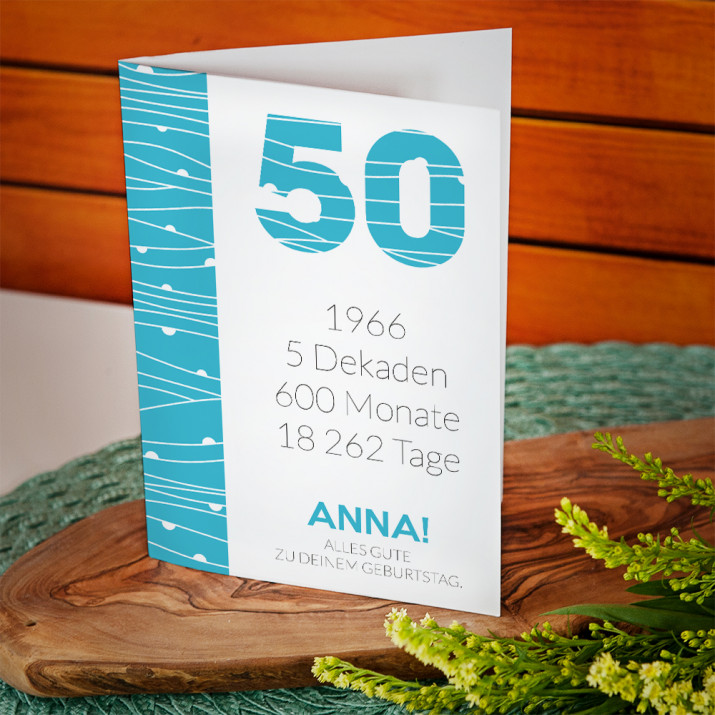 50. Geburtstag Countdown Glückwunschkarte GeschenkSpeziell.de