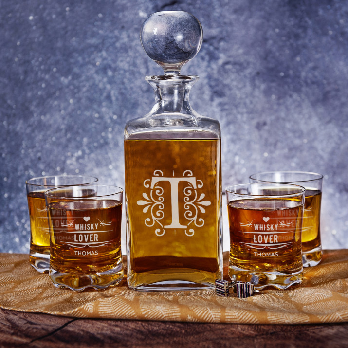 Whisky Lover Set Whiskykaraffe und Gläser mit Gravur