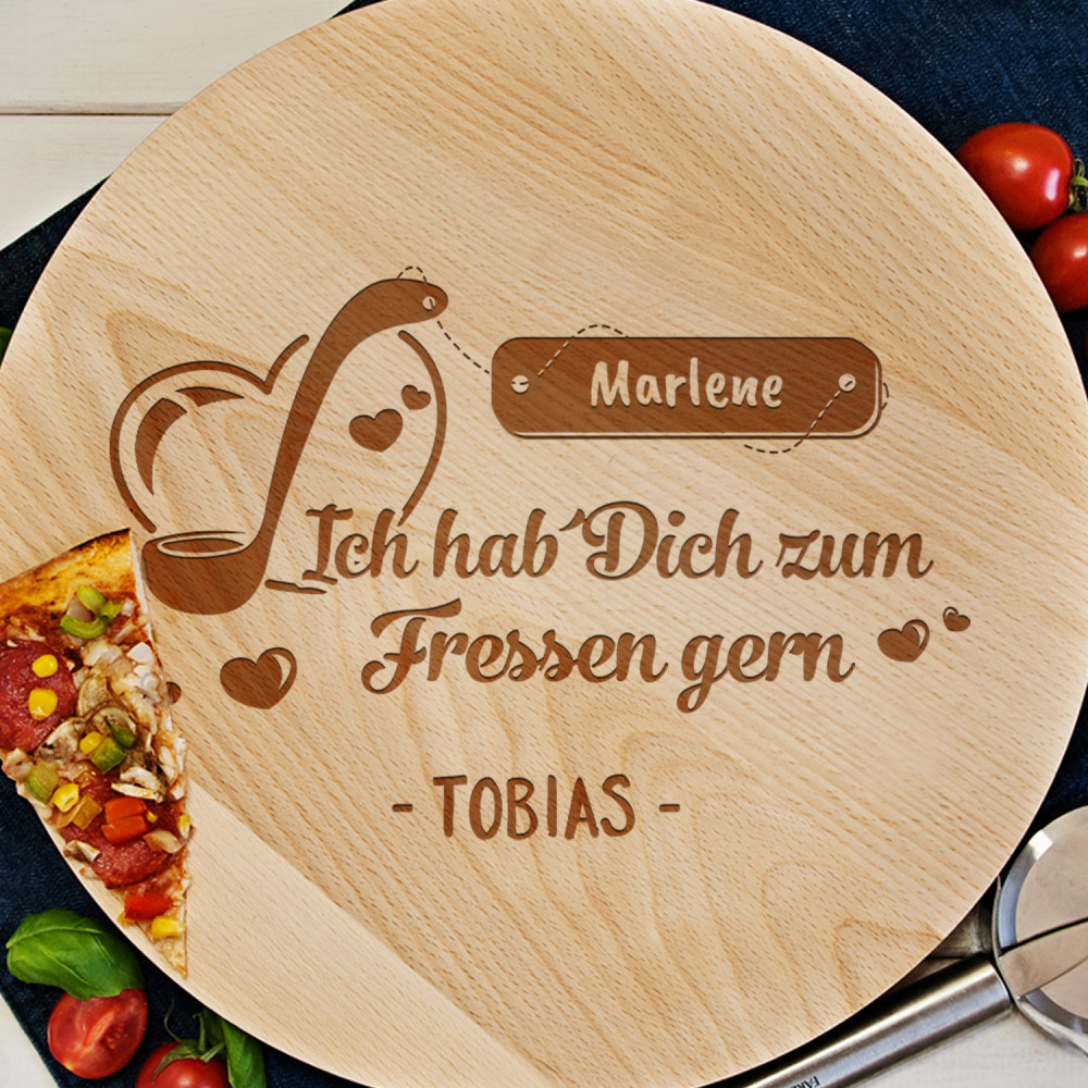 Ich hab` Dich zum Fressen gern Drehbrett GeschenkSpeziell.de
