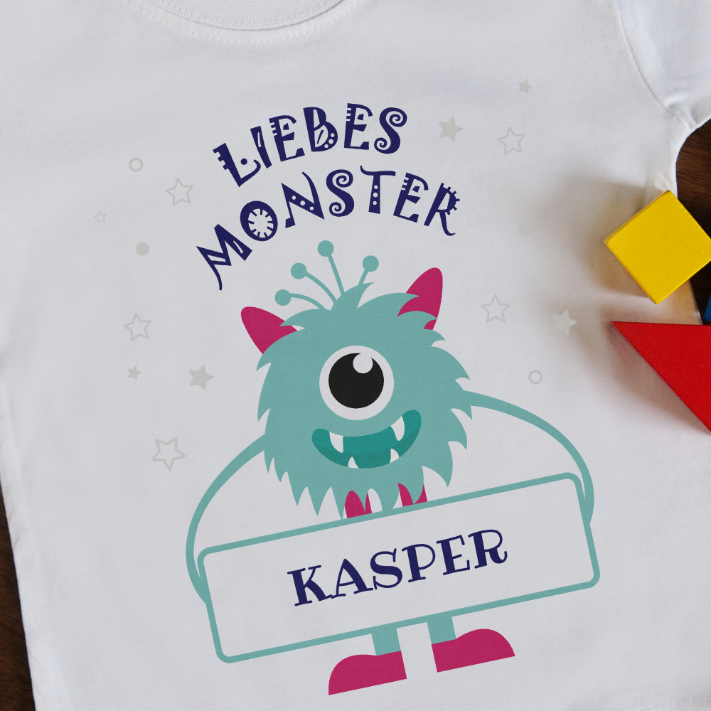 Liebes Monster - T-shirt mit Aufdruck für Kinder - GeschenkSpeziell.de
