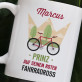 Prinz auf seinem Fahrradross - personalisierte Tasse